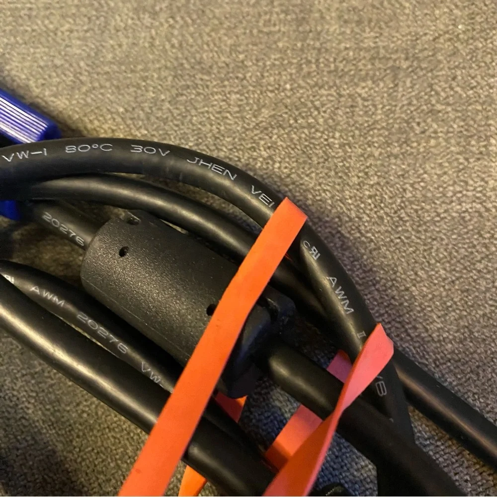 Blue and Black VGA Cable